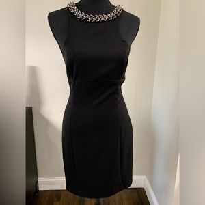 Express Black High Neck Jeweled Dress